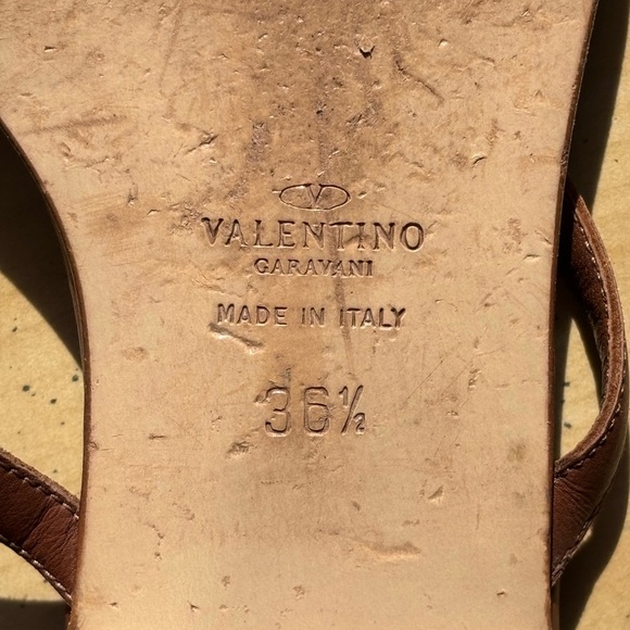 Valentino Garavani Red Coral Embellished Leather Sandals - Size 36.5/US Size 6.5 - Picture 2 of 10